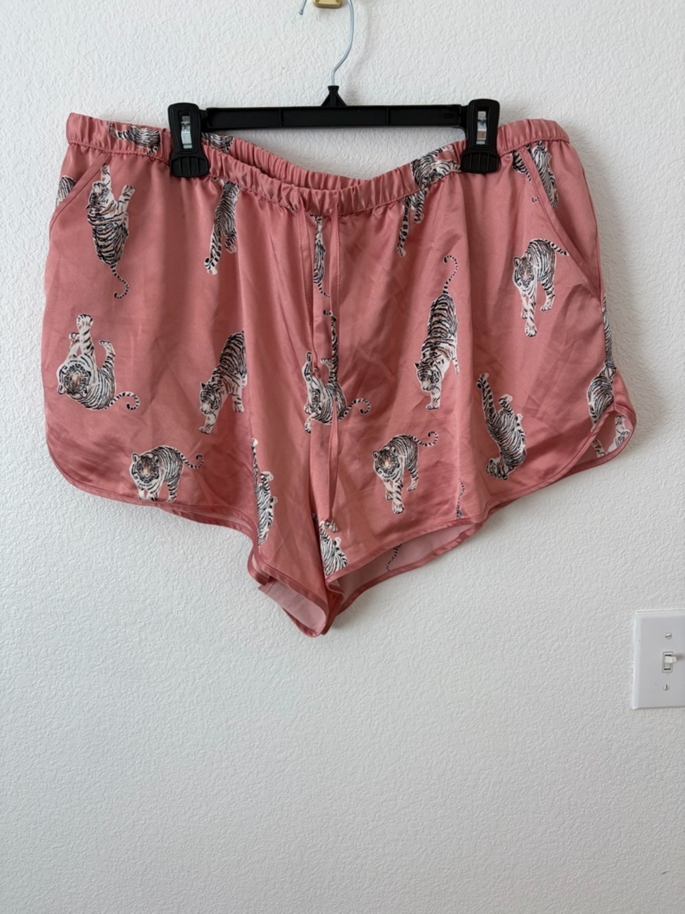 Joyspun Size 2X Satin Sleep Shorts With Drawstring Waist